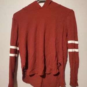 Women's Burgundy Hooded Light Sweatshirt Size S